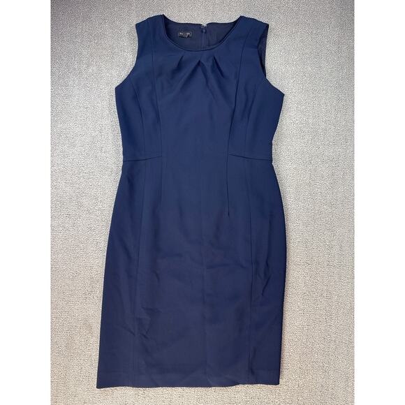 Talbots Knee Length Dress Sleeveless Classic Career Office Navy Blue Size 6 - Picture 1 of 8